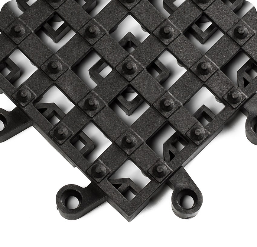 ErgoDeck Flooring Tiles with Integrated No-Slip Cleats - Open Drainage