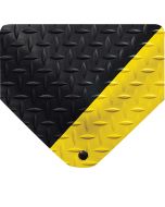 Diamond-Plate SpongeCote® Heavy Duty Mat - Black w/Yellow Borders Anti Fatigue Mats
