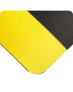 Corrugated SpongeCote Heavy Duty - Black w/Yellow Borders Anti Fatigue Mats