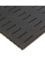 Abrasive Coated Kushion Walk Floor Matting - Slotted, Black, 3/8in