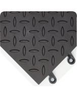 ErgoDeck MAX Diamond-Plate Anti-Fatigue Flooring Tile black corner