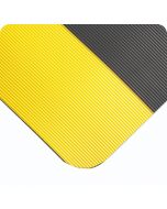 Corrugated Switchboard Matting, 30,000 Volts, Ribbed, 1/4in Thick, Black with Yellow Borders