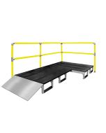 Foundation platform system can be customized to have railing and ramps.