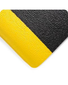 Deluxe Soft Step 5/8 Inch Thick Anti Fatigue Matting & Matting Rolls - Black w/Yellow Borders 