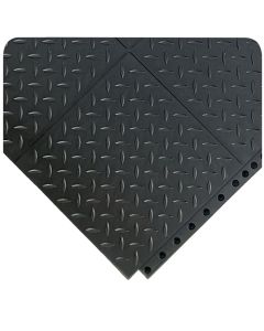 24/SEVEN® LockSafe® MAX Rubber Interlocking Floor Tiles - Diamond-Plate 3 ft x 3 ft Grease Resistant