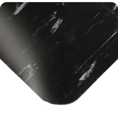 Tile-top Marbelized Anti-Fatigue Floor Mat Black