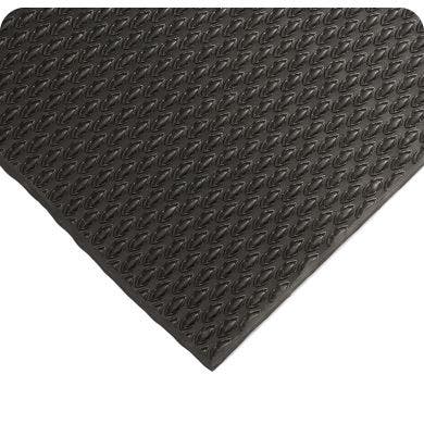 Kushion Walk Unslotted, 3/8 Inch Thick Floor Matting - Black 