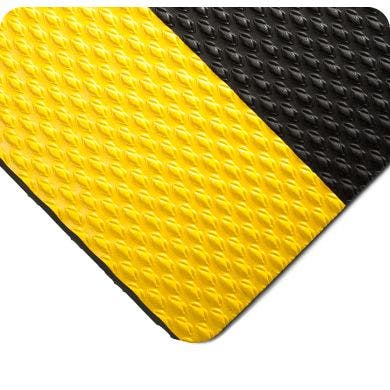 Kushion Walk Unslotted, 3/8 Inch Thick - Black with Yellow Borders