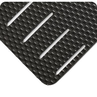 Kushion Walk Slotted, 3/8 Inch Thick Floor Matting - Black