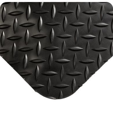 Diamond-Plate Budget Friendly Anti-fatigue Mat- Black corner