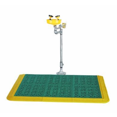 Emergency Station Floor Mat Kits - Shower & Eyewash Station Floor Mat - Red, Green