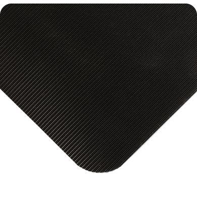 Double Duty Anti-Fatigue Switchboard Corrugated Non-conductive Floor Matting - Black