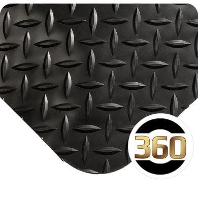 Anti-slip anti-fatigue floor mat diamond plate traction pattern