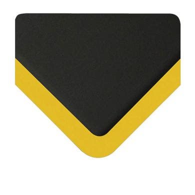 Smart Step Supreme - Anti-fatigue Floor Mat by Wellness Mats - Black w Yellow Border