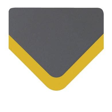 Smart Step Supreme Dual - Non-Slip Floor Mat by Wellness Mats - Gray w Yellow Border
