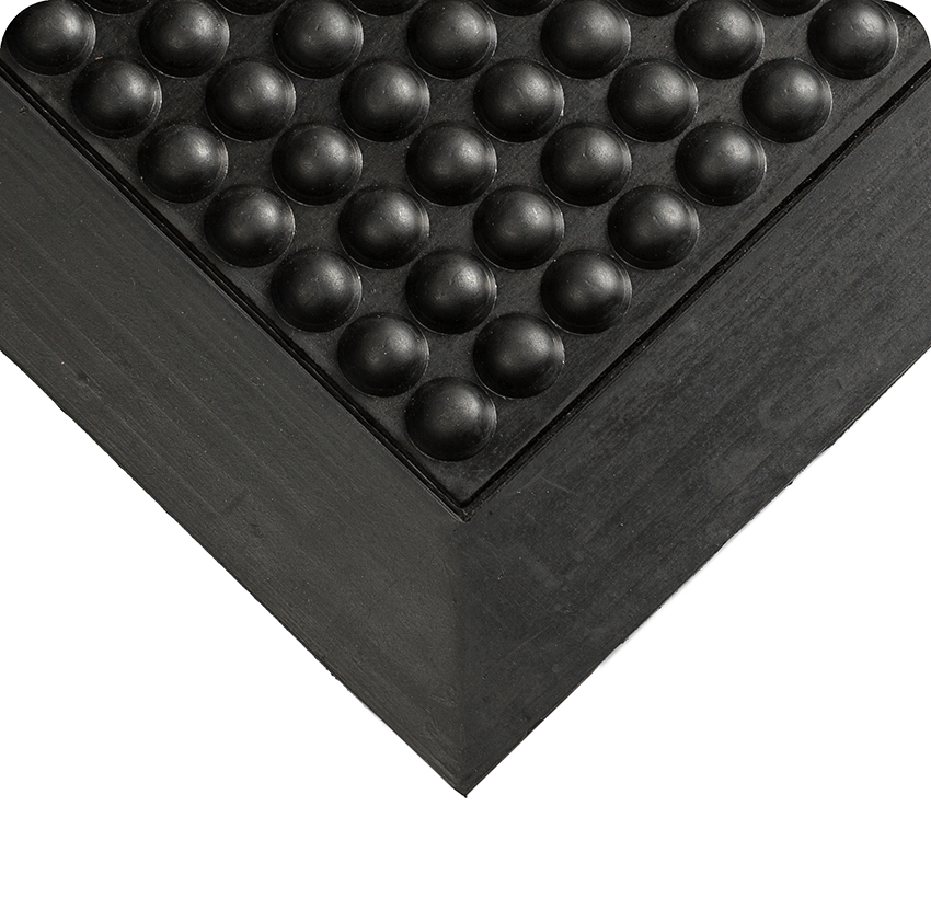 OrthoStand Black Rubber Anti-fatigue Floor Mat