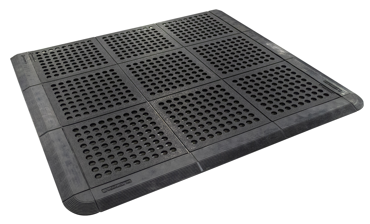LockSafe drainage mat allows for free flow of air, fluids, and debris to keep traction in slippery environments.