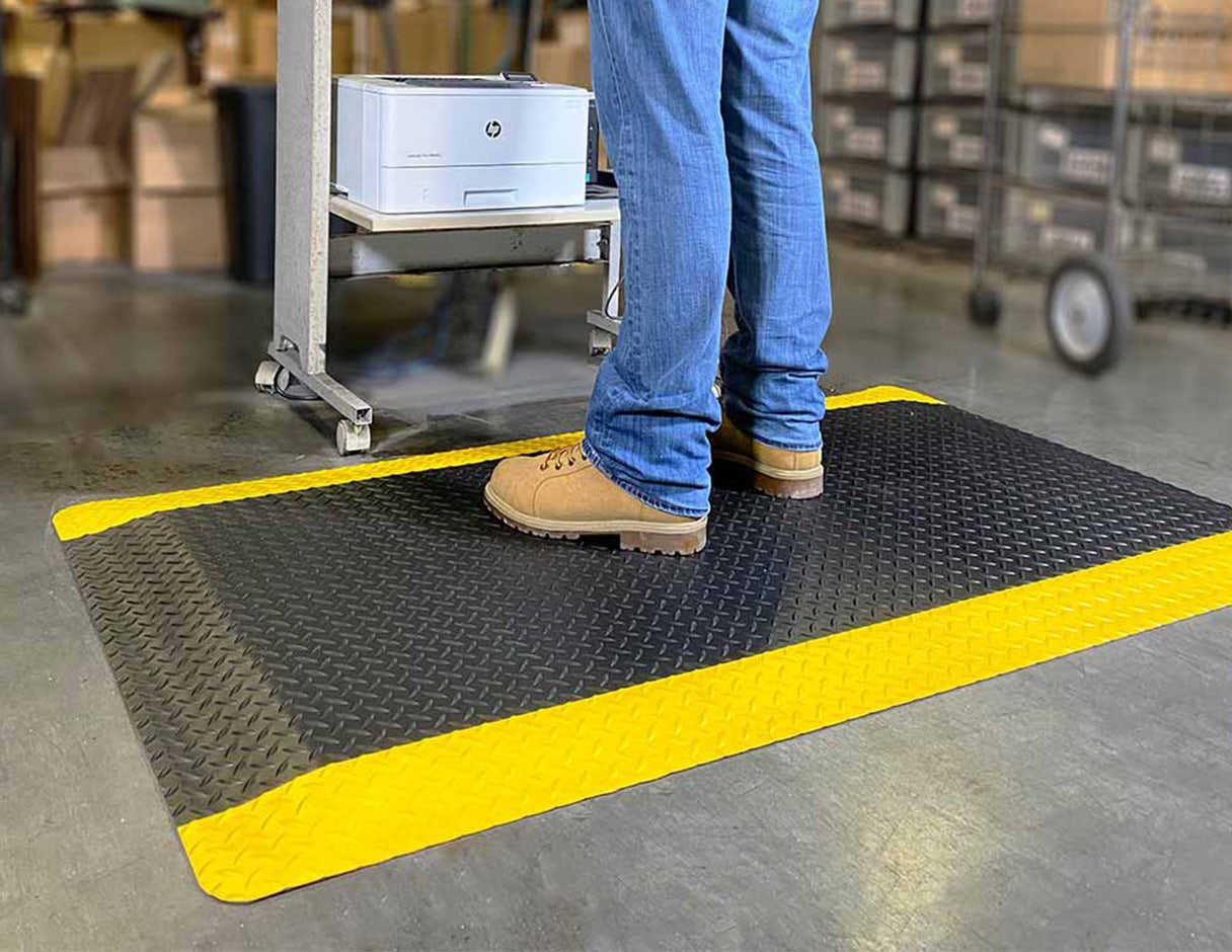 Diamond-Plate mats are great for workers who stand for long periods of time.